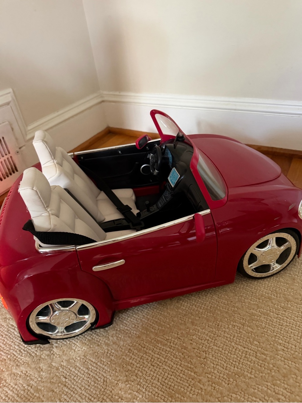 2016 American Girl Doll Red Remote Control Sports Car with White Seats - Picture 6 of 6